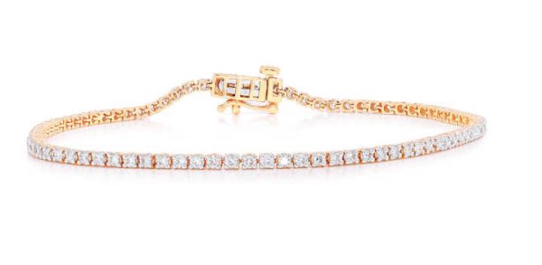 Enthralling 3.00Ct Moissanite Charm Round Moissanite Tennis Bracelet in 14K Gold Wholesale OEM