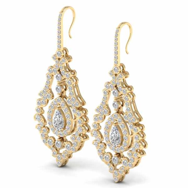 Exquisite 10K 14K 18K Gold Moissanite Wire Earrings Sterling Silver 925 Dangle Drop Wholesale Jewelry for Women