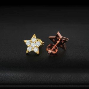 Fashion Fine Jewelry 925 Silver Earrings Hip Hop Custom Star Moissanite Stud Earrings for Men Women Accessory