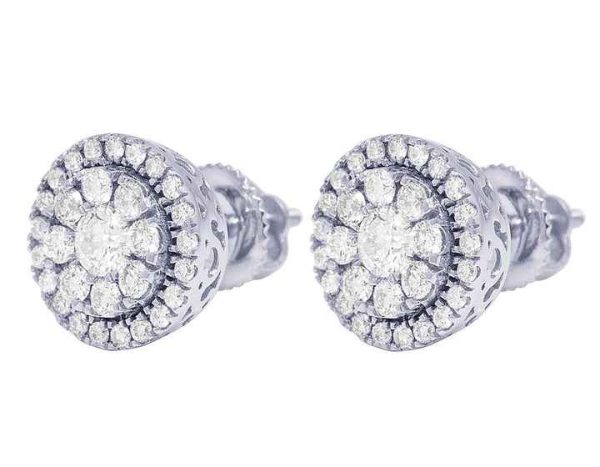 New S925 Sterling Silver VVS Clarity round Moissanite Diamond Stud Earrings Hiphop Jewelry