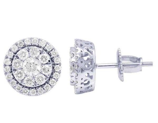 New S925 Sterling Silver VVS Clarity round Moissanite Diamond Stud Earrings Hiphop Jewelry