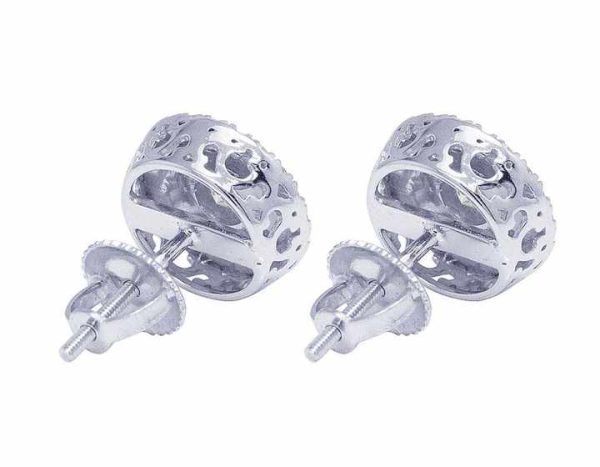 New S925 Sterling Silver VVS Clarity round Moissanite Diamond Stud Earrings Hiphop Jewelry