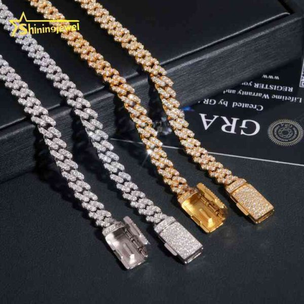 RTS 6mm 1 Row Stone 925 Sterling Silver Hip Hop Jewelry Men Necklaces Bracelets Diamond Iced Out Moissanite Cuban Link Chain