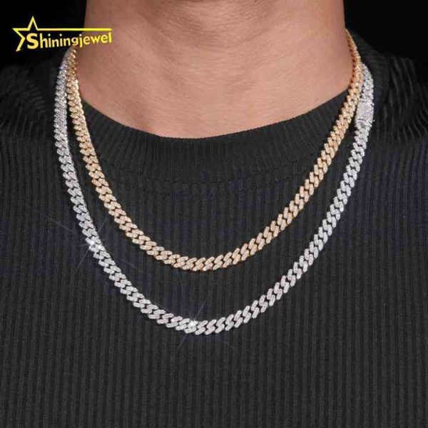 RTS 6mm 1 Row Stone 925 Sterling Silver Hip Hop Jewelry Men Necklaces Bracelets Diamond Iced Out Moissanite Cuban Link Chain