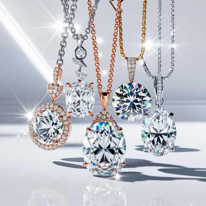 Fashion Fine Jewelry Custom 925 Silver Moissanite Zircon Cz Diamond Charms Pendant Necklace for Women