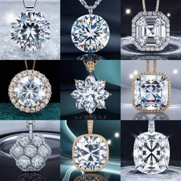 Fashion Fine Jewelry Custom 925 Silver Moissanite Zircon Cz Diamond Charms Pendant Necklace for Women