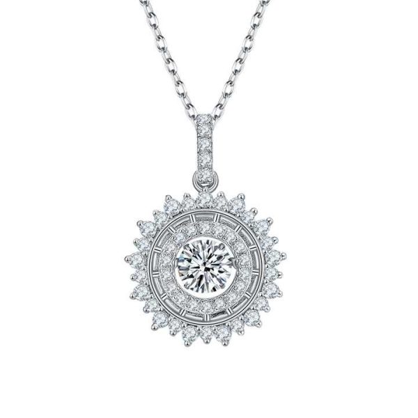 Smart Shiny S925 Silver Platinum-Plated 0.5 Carat D Grade Moissanite Diamond Fine Pendants Charms Moissanite Pendants Charms