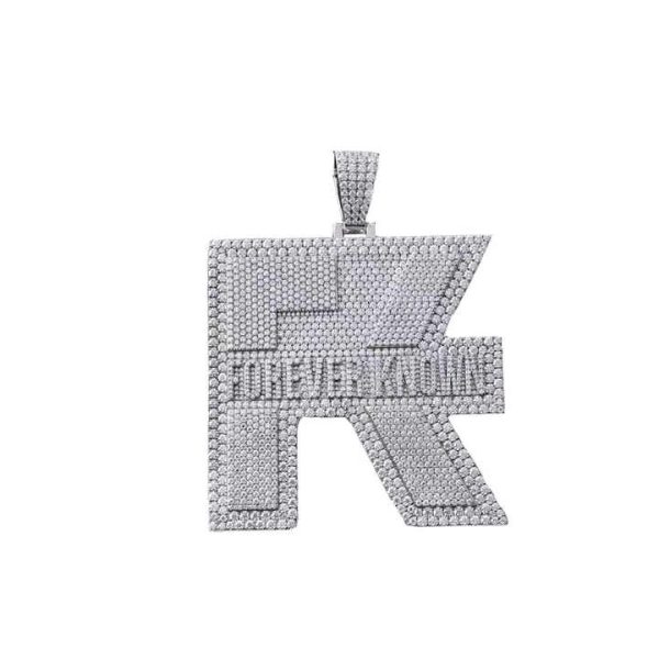 High-end Hip Hop Jewelry Iced Out Diamond 925 Silver Name Logo Custom Moissanite Initial Letter Pendant