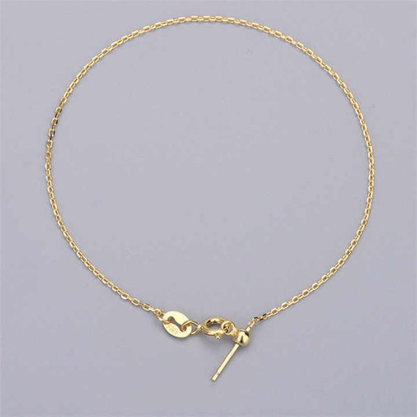 S925 Sterling Silver Universal Wear Beads Bracelet Box Chain Pearl DIY Accessories Adjustable Pearl Cross Chain