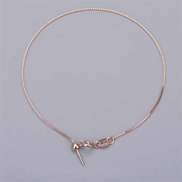 S925 Sterling Silver Universal Wear Beads Bracelet Box Chain Pearl DIY Accessories Adjustable Pearl Cross Chain