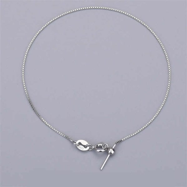 S925 Sterling Silver Universal Wear Beads Bracelet Box Chain Pearl DIY Accessories Adjustable Pearl Cross Chain