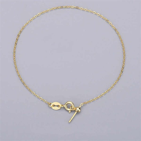 S925 Sterling Silver Universal Wear Beads Bracelet Box Chain Pearl DIY Accessories Adjustable Pearl Cross Chain
