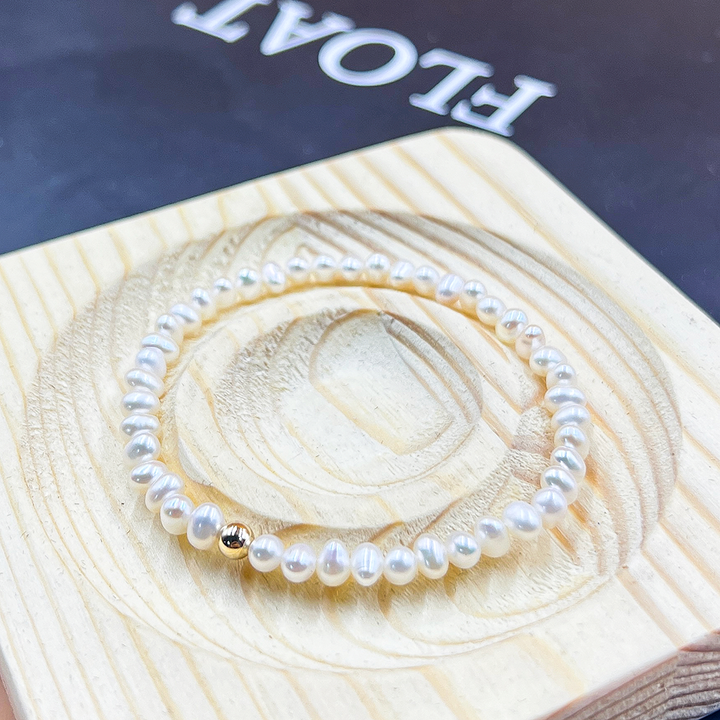 Hot Sale High Quality 14k Gold Filled Beaded Freshwater Pearl Bracelet Fashion Jewelry for Women
