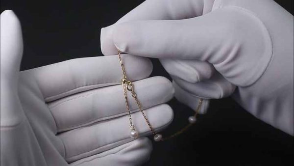 925 Sterling Silver 14K Gold Adjustable Baroque Freshwater Pearl Bracelet for Women