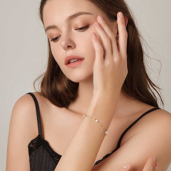 BGPB08 925 Sterling Silver 14K Gold Adjustable Bracelet Cultured Irregular Freshwater Pearl Bracelet for Women
