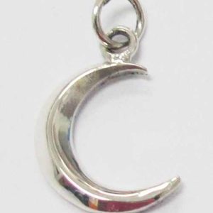 925 Sterling Silver Crescent Moon Pendant with Crystal Rhinestone Charm for Women