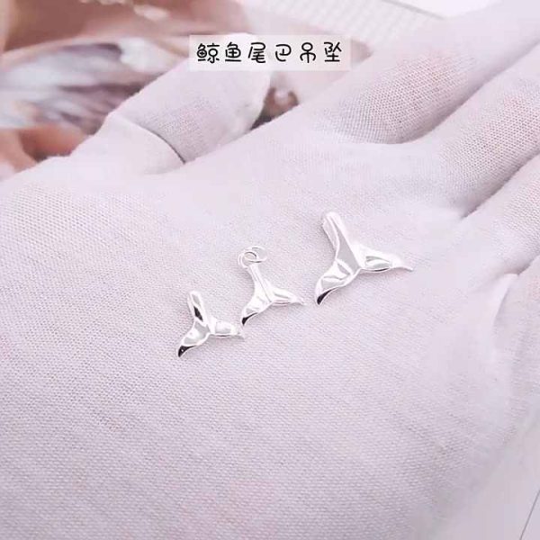 925 Sterling Silver Whale Tail Charm Pendant Classic Unisex Jewelry Gift
