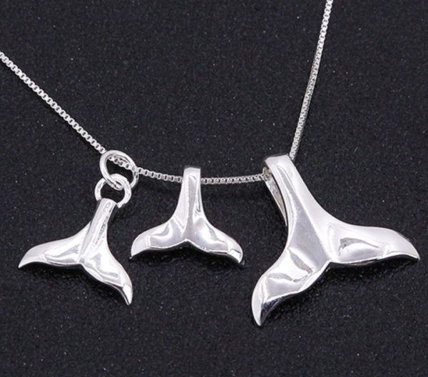 Solid 925 Sterling Silver Small Fine Jewelry Whale Tail Pendant Custom Wholesale