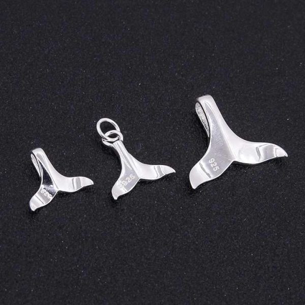 Solid 925 Sterling Silver Small Fine Jewelry Whale Tail Pendant Custom Wholesale