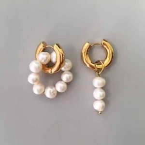 New Arrival Baroque Freshwater Pearl Beaded Earrings Popular Brass Unmatched Findings Jewelry Earring for Women