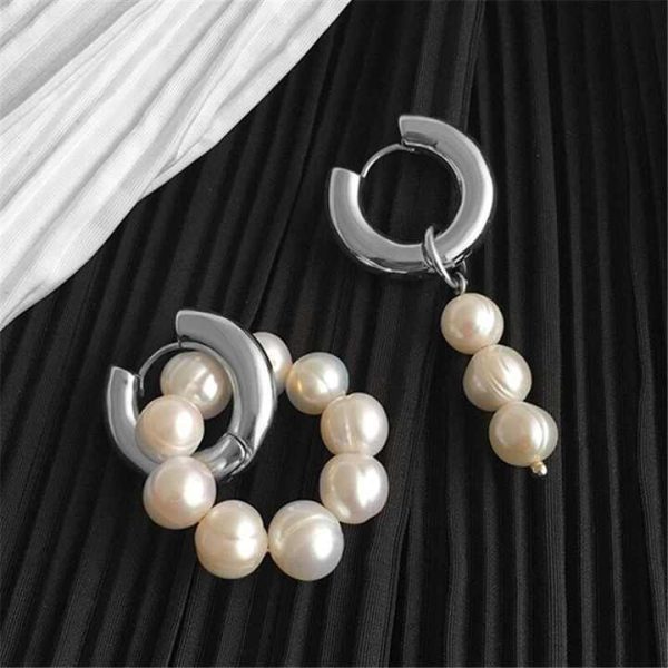 New Arrival Baroque Freshwater Pearl Beaded Earrings Popular Brass Unmatched Findings Jewelry Earring for Women