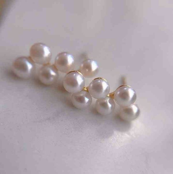 S925 Sterling Silver Needle Earrings Big Brand Same Style Big Grape Earrings Natural Freshwater Pearl Earrings for Women