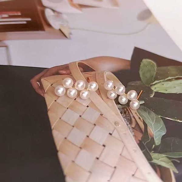 S925 Sterling Silver Needle Earrings Big Brand Same Style Big Grape Earrings Natural Freshwater Pearl Earrings for Women