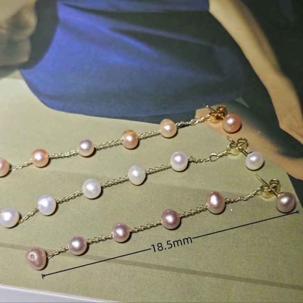 New Luxury Freshwater Pearl Beads Earrings Long Tassel Drop Pearl Earring for Women