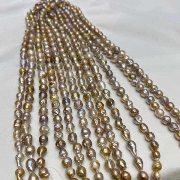 Wholesale Natural Pearl Necklace Strand 9-12mm Strange Color Baroque Shape Edison Freshwater Pearl String Jewelry