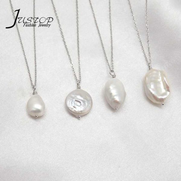 Simple Baroque 925 Sterling Silver Freshwater Pearl Necklace Real Instagram Product