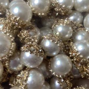 Handmade Floral Charm Pendant with Baroque Pearls and Resin Flowers - Cute DIY Jewelry Findings for Earrings