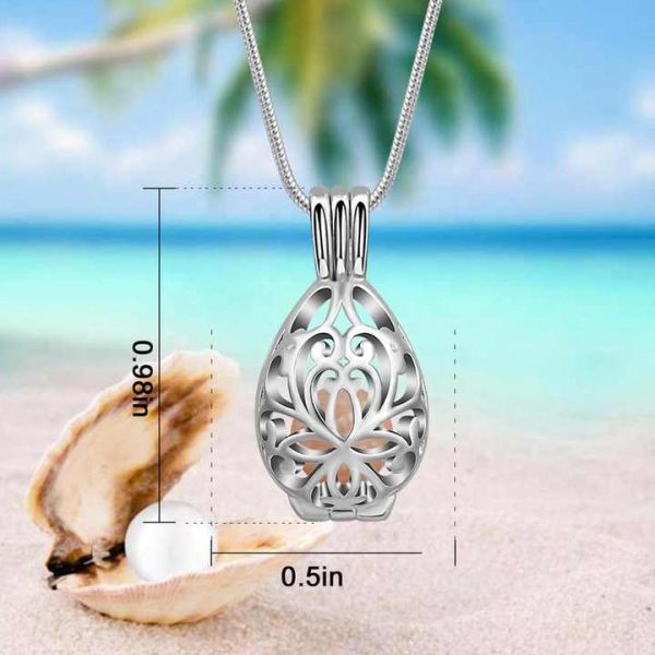 925 Sterling Silver Plated Copper Freshwater Oyster Pearl Cage Jewelry Pendant