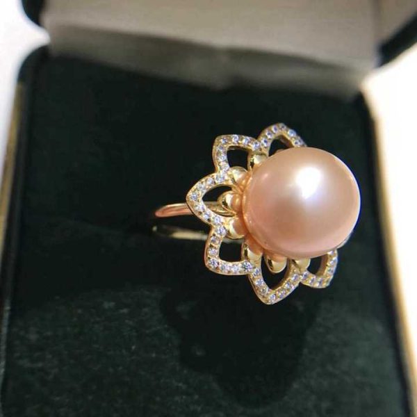 Wholesale Perfect 925 Sterling Silver Pearl Ring Settings Jewelry Finding Latest Freshwater Pearl Ring Designs for Women