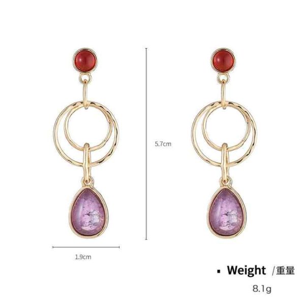 Vintage Luxury Zinc Alloy Fine Stud Earrings with Large Tassel Dainty Sterling Ear Clip Accessories Zircon Magnet Rings