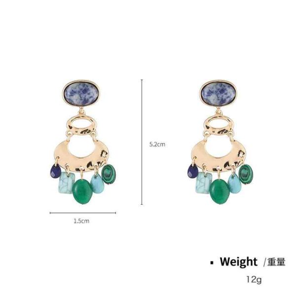 Vintage Luxury Zinc Alloy Fine Stud Earrings with Large Tassel Dainty Sterling Ear Clip Accessories Zircon Magnet Rings