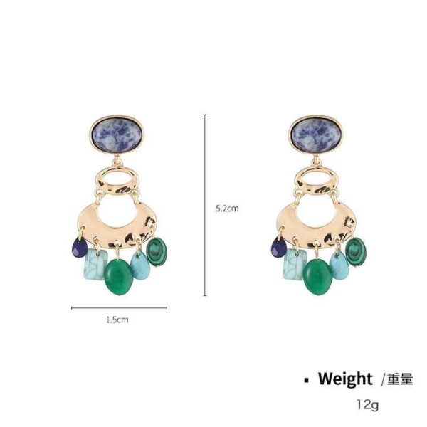 Vintage Luxury Zinc Alloy Fine Stud Earrings with Large Tassel Dainty Sterling Ear Clip Accessories Zircon Magnet Rings
